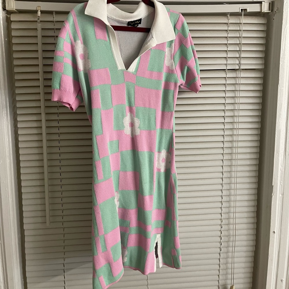 Knit preppy style dress